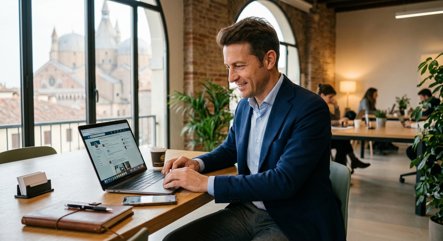 Imprenditore di Padova che usa LinkedIn per trovare clienti B2B